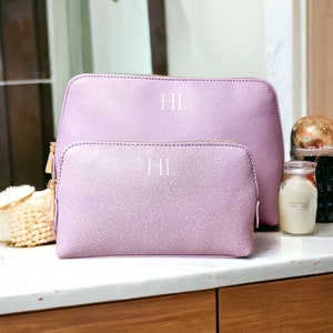 Personalised monogram cosmetic bag, custom makeup bag, personalized gift for her, personalised gift for bridesmaid, makeup organiser, gift image 5