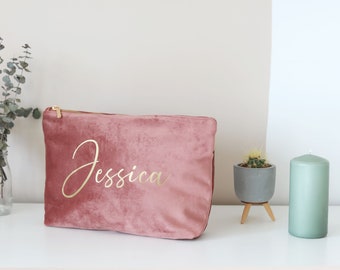 Personalised Makeup Bag, Custom Bridesmaid Gifts, Wedding Gift, Travel Toiletry Bag, Cosmetic Bag, Birthday Gift for Her, Mother's Day Gift