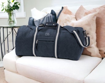 Personalised Mens Holdall Weekend bag, Mens bag for travelling, Weekend Flight Bag, Vintage canvas bag for men, mens gift for christmas