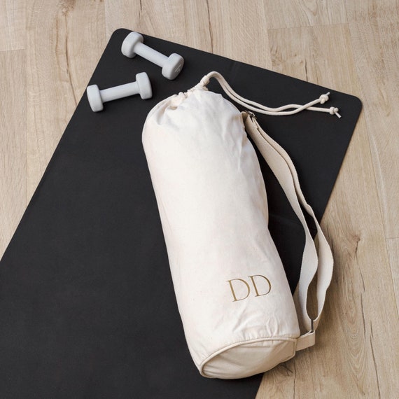 Personalised Monogram Yoga Bag, Tote Bag for Yoga, Custom Yoga Bag, Pilates Bag, Organic tote Bag, Yoga Mat holder bag, Yoga Bag with Holder