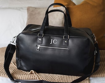 Personalised Mens Holdall Weekend Bag Leather Look Bag Faux Leather Duffel Bag Best Man Gifts Gifts for Boyfriend Dad Groomsmen Gift Etsy Ireland