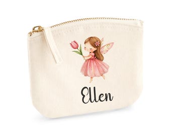 Personalised Childrens purse girls, Kids Coin Purse, Zip Lunch Pocket Money Coin Purse Birthday Gift Unicorn Fairy Butterfly Back To School