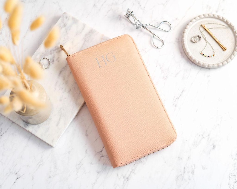 Personalised Jewelry Box Case, Vegan Leather Jewellery Travel Case, Bridesmaid Proposal Gift, Bridal Party Gift, Christmas Gift for Her Pink