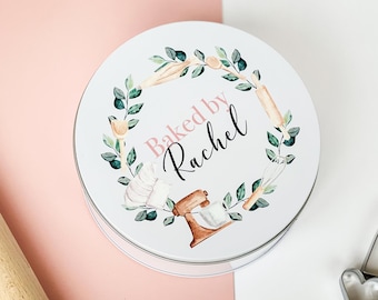 Regalo de repostería para ella, molde para tartas, delantal, personalizado, Día de la Madre, cumpleaños, molde para galletas, almacenamiento para tartas, caja para tartas, tarros para tartas, delantal de repostería