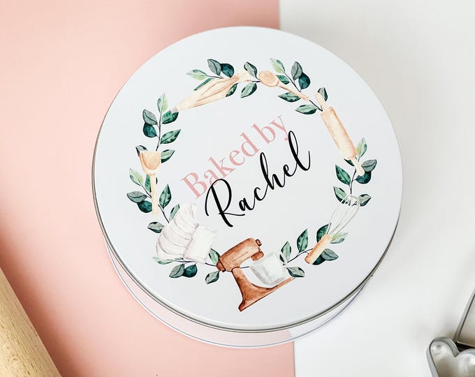 Baking Gift For Her, Cake Tin, Apron, Personalised, Mothers Day, Birthday, Biscuit Tin, Cake Storage, Cake Box, Cake Jars, Baking Apron Gift