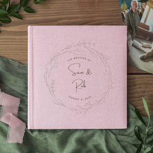Custom Wedding Guest Book, Linen Photo Album, Engagement and Anniversary Scrapbook, Wedding Keepsake, Wedding Reception Book, Personalised