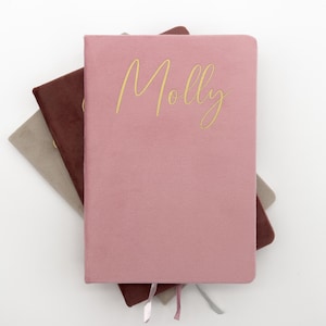 Initial Notebook Present, Personalised Notebook, Velvet Luxury Personalised A5 Notebook, Custom Initials Gift, Birthday Gift, Mothers Day