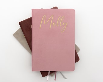 Initial Notebook Present, Personalised Notebook, Velvet Luxury Personalised A5 Notebook, Custom Initials Gift, Birthday Gift, Mothers Day