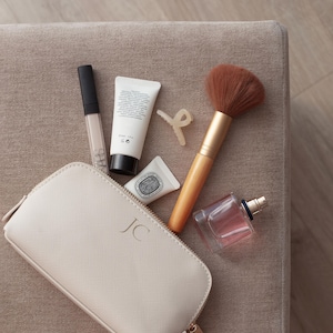 Personalised monogram cosmetic bag, custom makeup bag, personalized gift for her, personalised gift for bridesmaid, makeup organiser, gift image 3