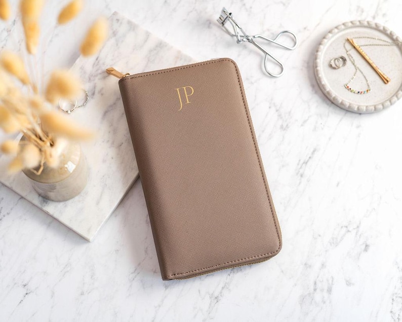 Personalised Jewelry Box Case, Vegan Leather Jewellery Travel Case, Bridesmaid Proposal Gift, Bridal Party Gift, Christmas Gift for Her Brown