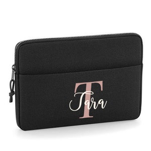 Gepersonaliseerde laptoptas, universiteitscadeau, laptoptas, eerste tablettas, monogram documententas, laptoptas, aangepaste computertas, formaat 15"