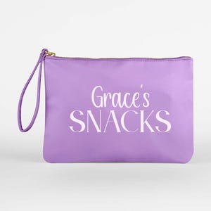 Personalised snack bag, Emergency Snacks Pouch, Snack bag, Colourful travel bag for treats, Snacks canvas pouch, plane snack bag, travel bag