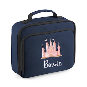 Lancheira personalizada para meninas, bolsa térmica infantil com estampa de fada, unicórnio, borboleta, castelo, lancheira de volta às aulas, lancheira infantil