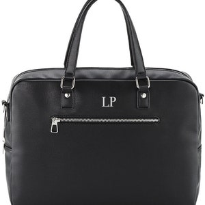Personalised laptop bag, briefcase bag, laptop bag portfolio, leather look bag, bag for work, satchel briefcase, messenger bag with strap image 4