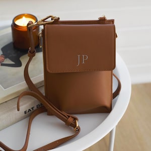 Bolso para teléfono con monograma personalizado, bolso bandolera de piel sintética para teléfono, bolso pequeño para teléfono, bolso para teléfono móvil, bolso bandolera para teléfono con monedero