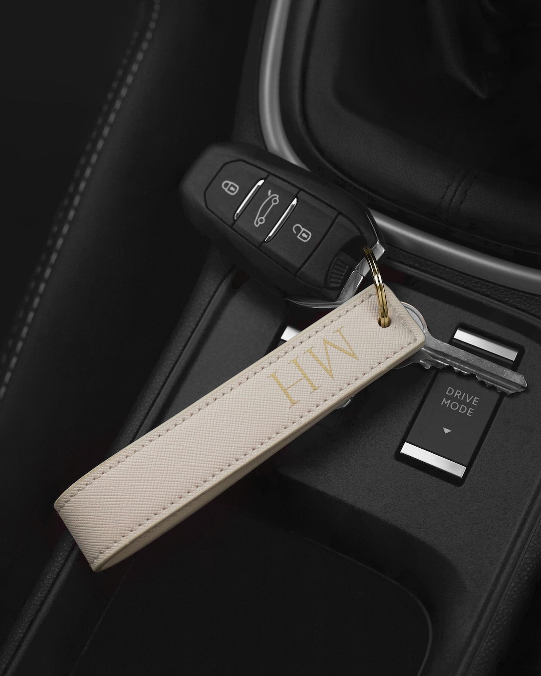 Keyring with initials, Personalised Wristlet Keyring, Custom name Keychain, Monogram Keyring, Housewarming Gift, New Car Gift, Initial Key