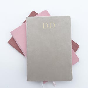Initial Notebook Present, Personalised Notebook, Velvet Luxury Personalised A5 Notebook, Custom Initials Gift, Birthday Gift, Mothers Day