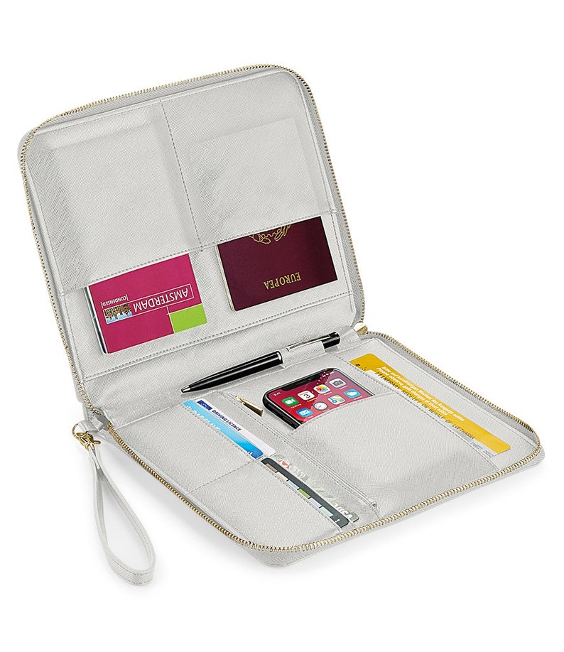 Personalised Initial Travel Organiser Tech Case Travel Wallet Lockdown gift Monogram Document Organiser Travel Gift