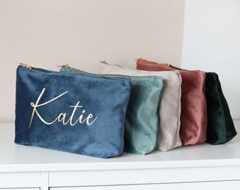 Personalised Makeup Bag – Custom Name Cosmetic Pouch, Bridesmaid Gift, Travel Toiletry Bag for Women, Birthday, Christmas, Gift for Her