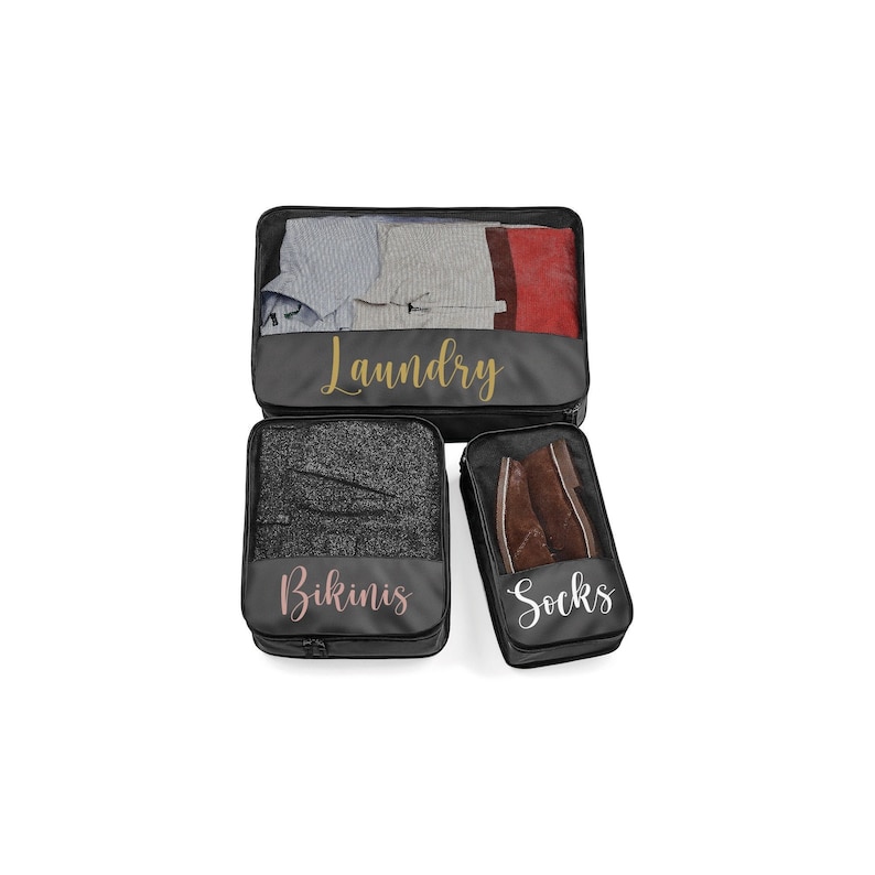 Personalised Suitcase Packing Cubes Setcustom Travel Cubes Etsy UK