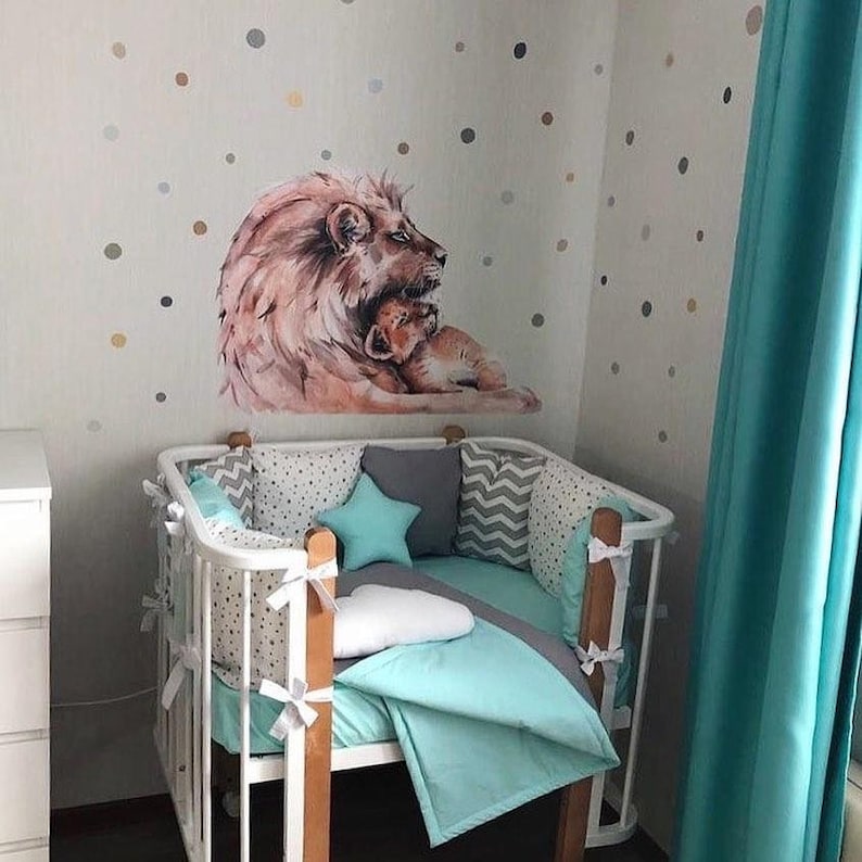 Wall decal Lion wall decal Lion baby shower Lion wall art Lion wallpaper