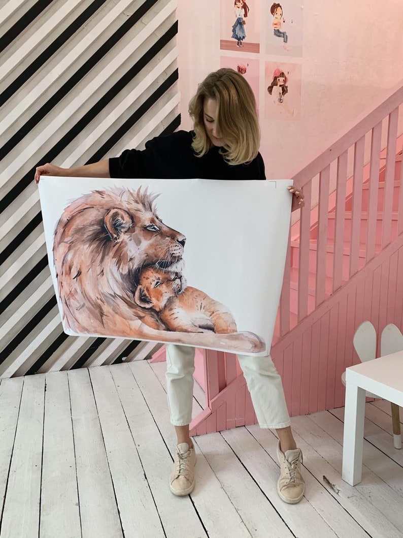 Wall decal Lion wall decal Lion baby shower Lion wall art Lion wallpaper