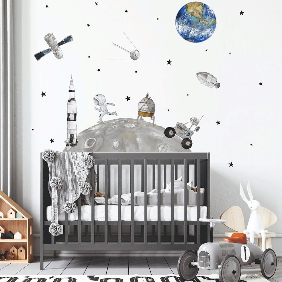 Space wall decal for nursery Space stickers Outer space Etsy