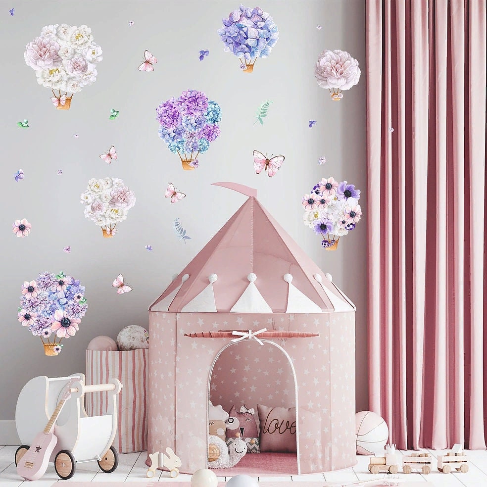 Flower wall decal Large flower decals Flower stickers Etsy