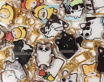 Llavero acrílico de doble cara con diseño de meme de gato