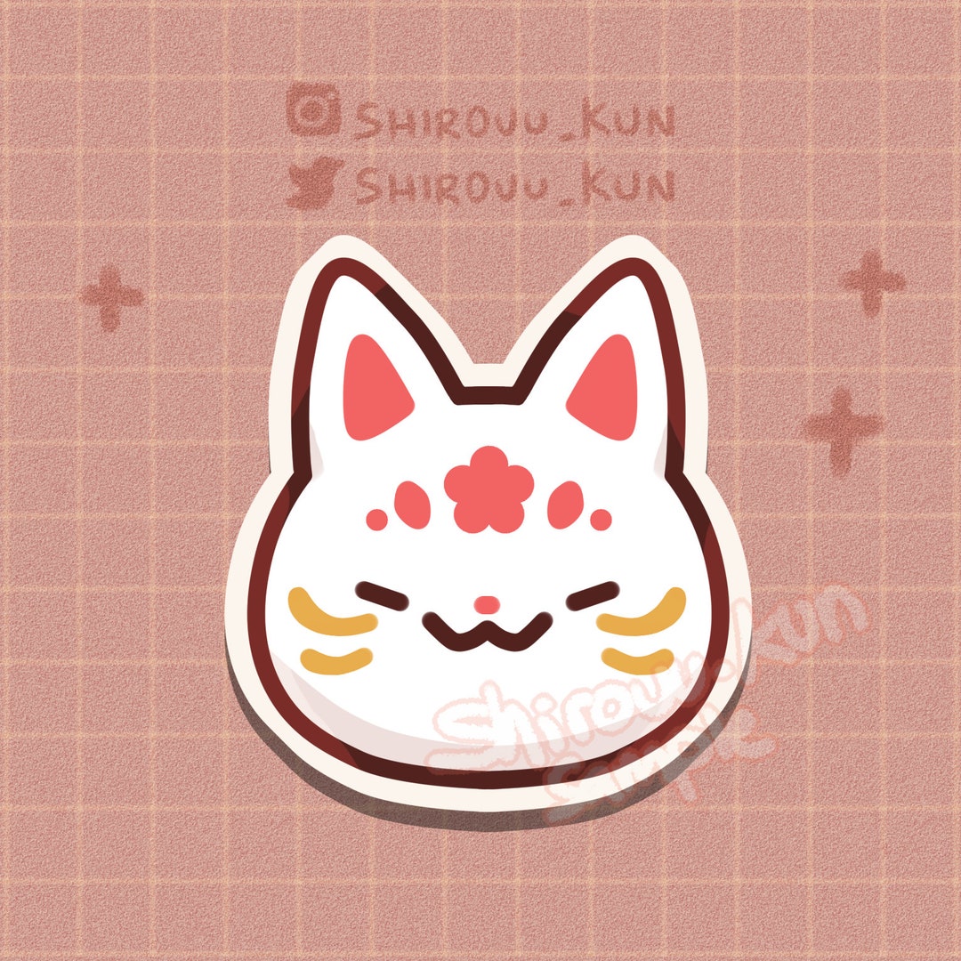 Kitsune Mask Vinyl Sticker Matte Waterproof - Etsy