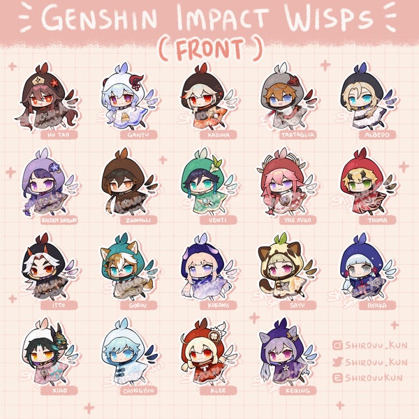 Genshin Impact Wisps Porte-clés Charme acrylique double face