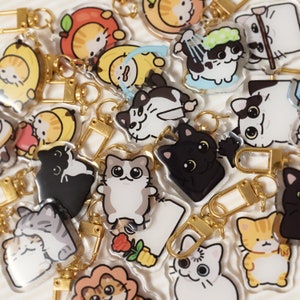 Cat Meme Keychain Double-sided Acrylic Charm