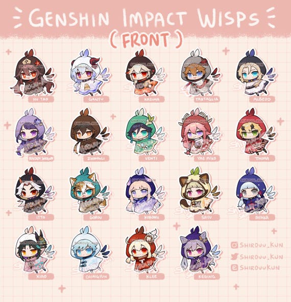 Genshin Impact Wisps Keychain Double-sided Acrylic Charm