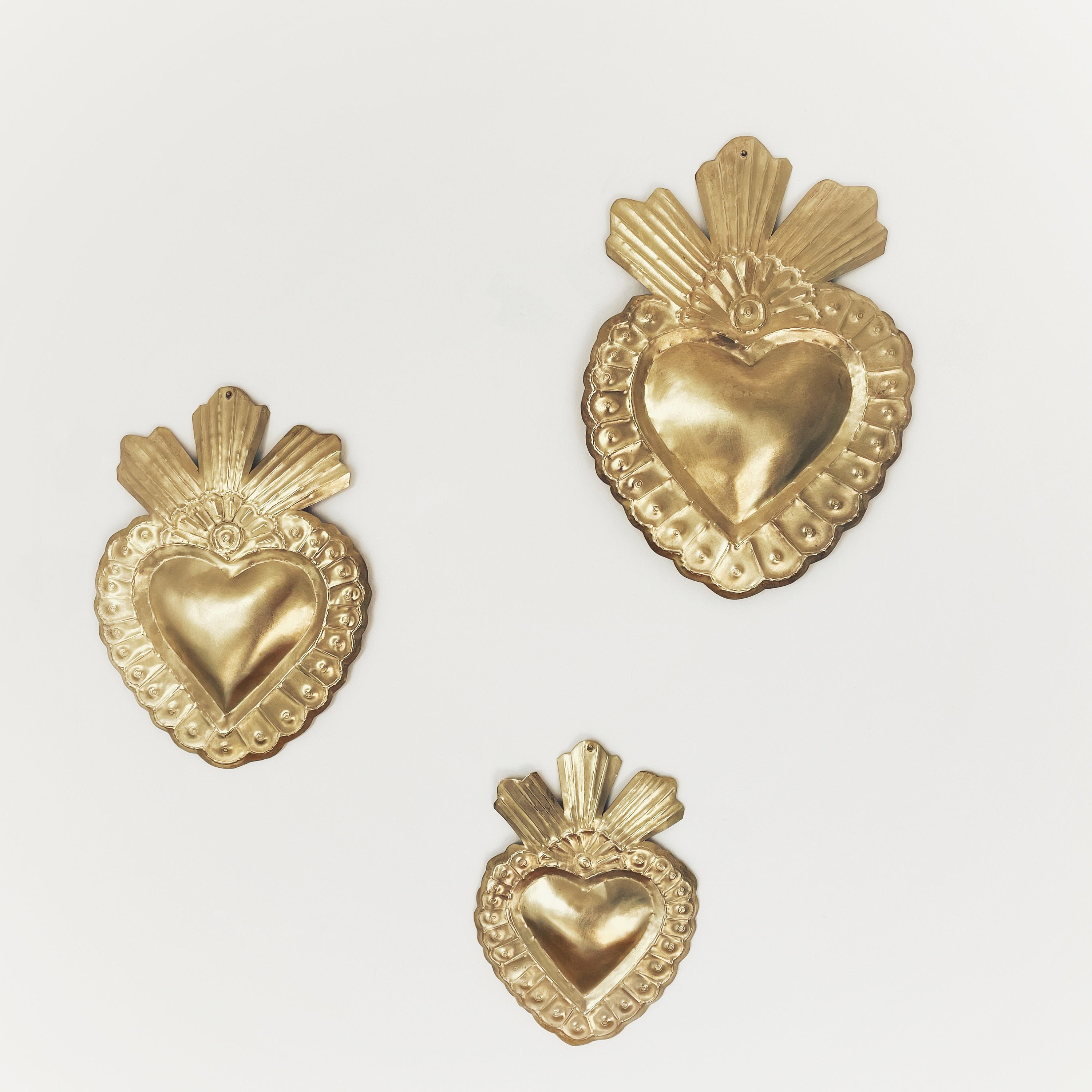 Cœur Inspiration Ex Voto, Coeur Doré, Décoration Murale, Couronne