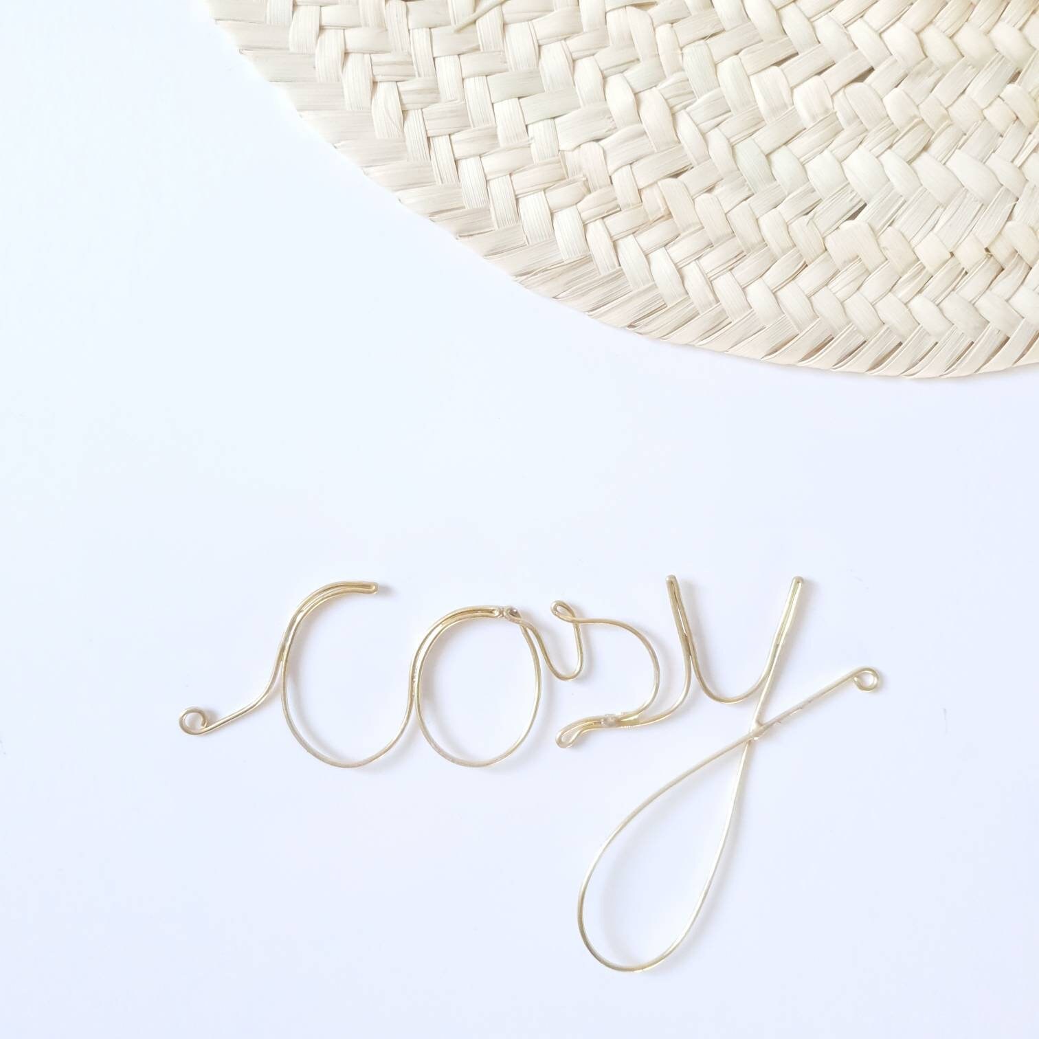 Mot en Fil de Laiton Cosy, Décoration Murale, Mot, Mot Fil