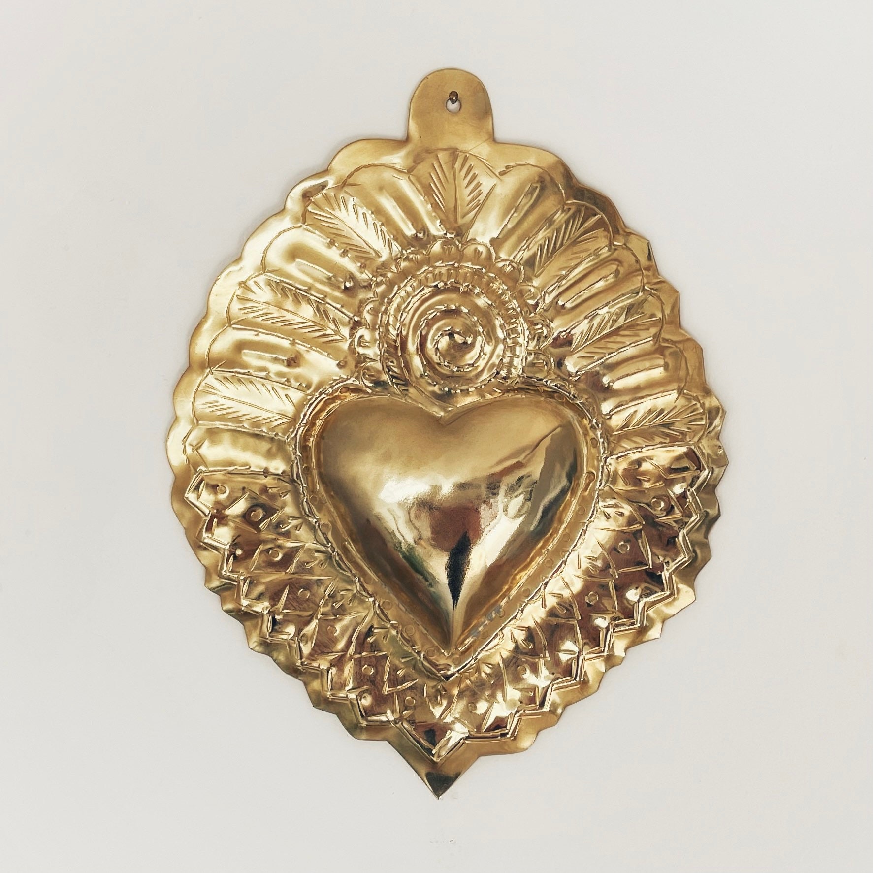 Cœur Inspiration Ex Voto, Coeur Doré, Décoration Murale, Forme Tourbillon