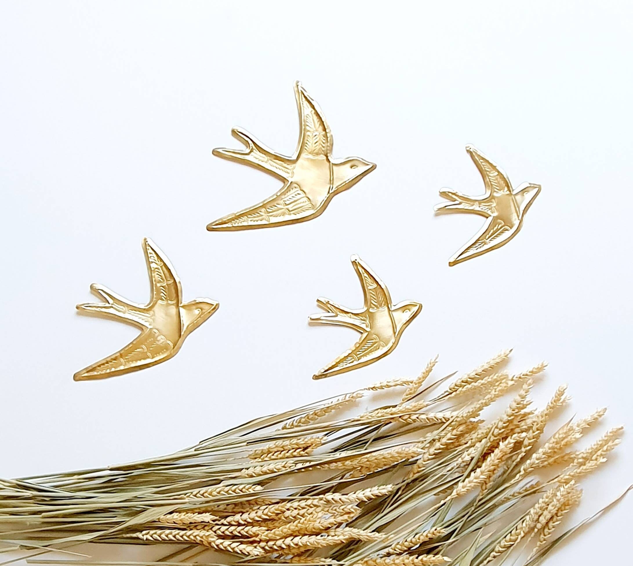 Hirondelle en Laiton Martelé, Hirondelle, Hirondelle Laiton, Décoration Murale, Hirondelle Murale