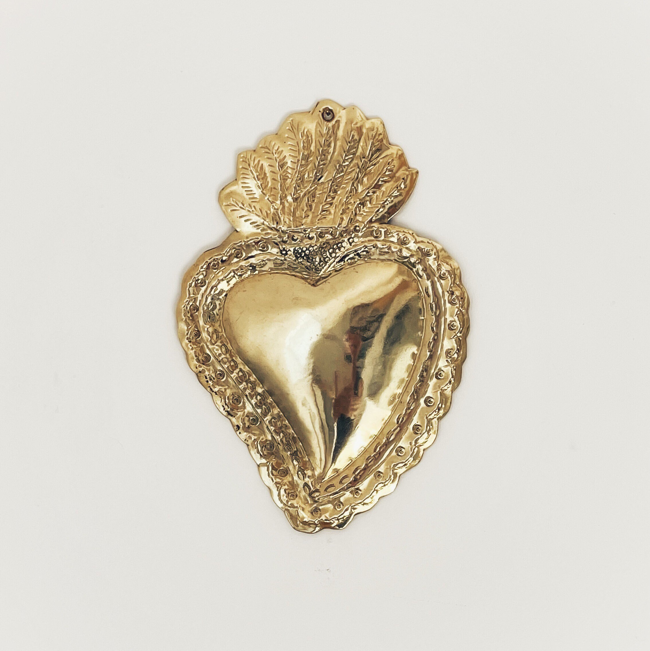 Cœur Inspiration Ex Voto, Coeur Doré, Décoration Murale, Forme Flamme