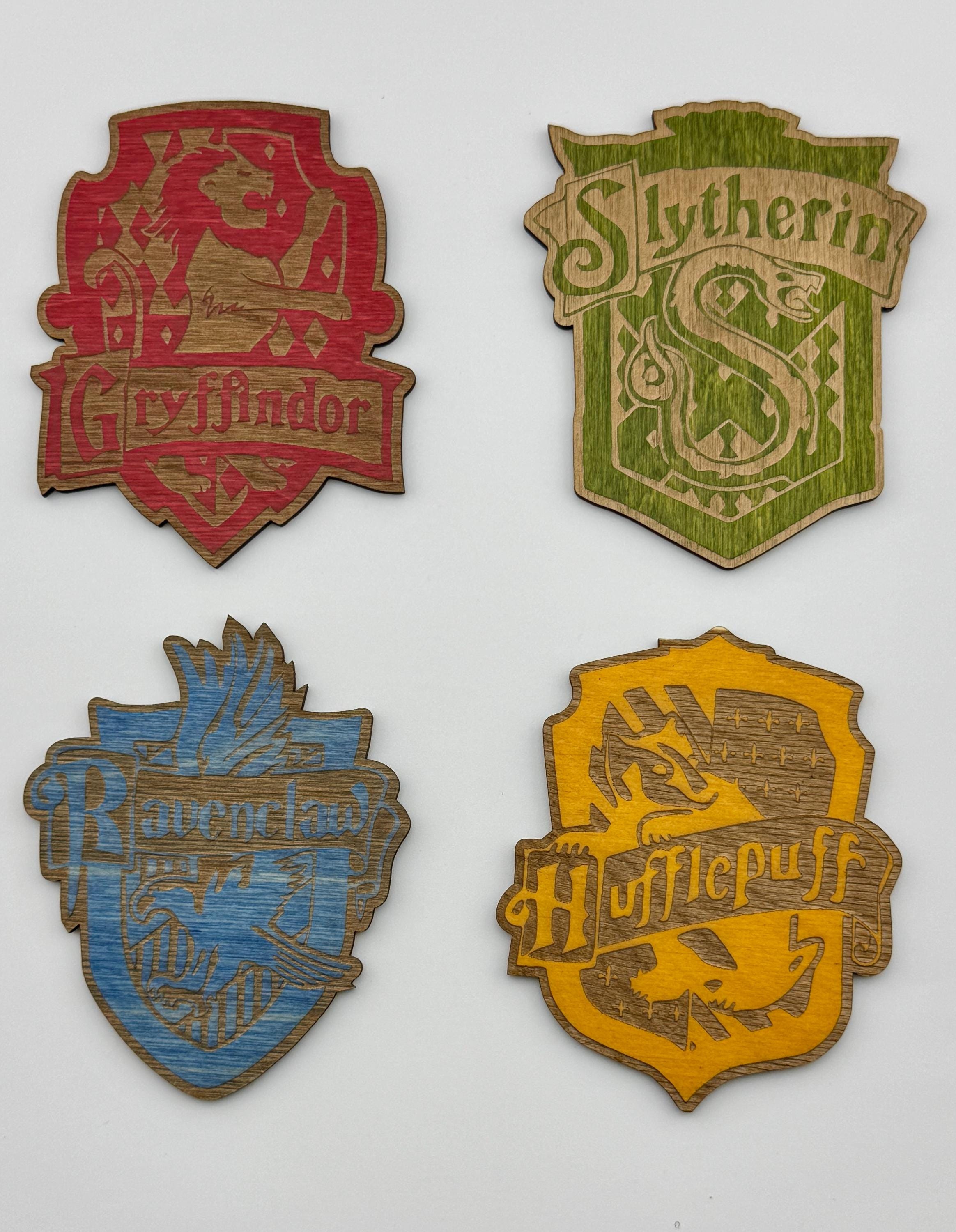 Hogwarts House Crests - Keychains, Ornaments, Magnets, Coasters
