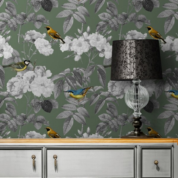 Sage Green Removable Wallpaper Etsy