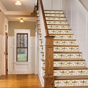 Stickers pour contremarche, déco d'escalier botanique avec libellule, Stickers pour contremarche amovibles, décoration inspirée de la nature