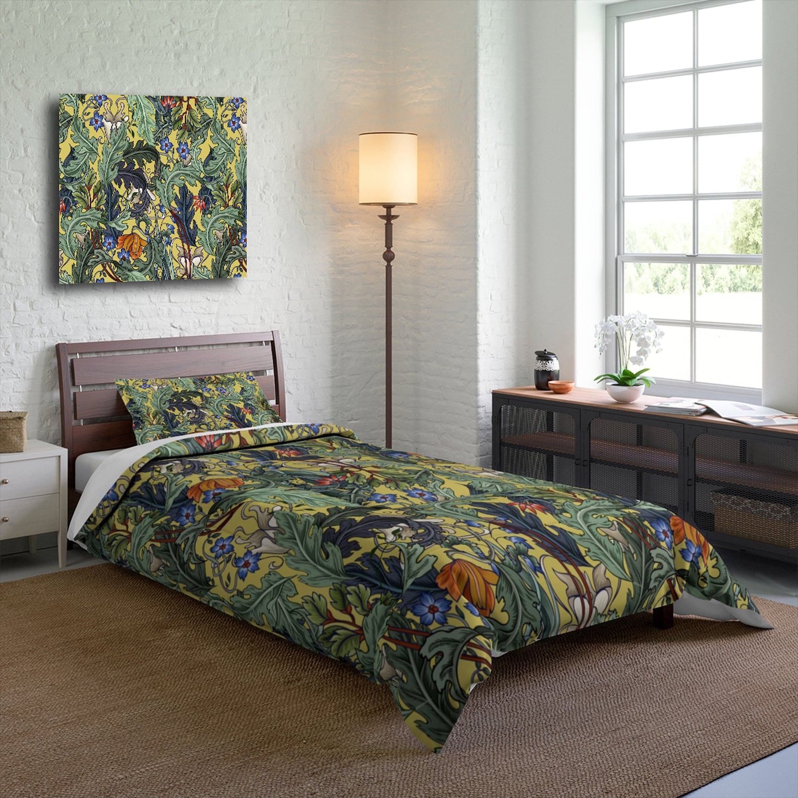 Leaves Comforter Set With Pillowcases Art Deco Bedroom Set Etsy