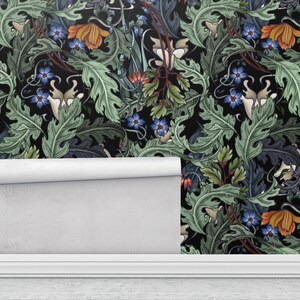 Art Nouveau Wallpaper Black, Peel & Stick Selfadhesive Wall Decal