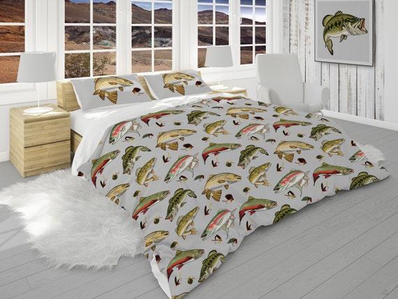 Comforter Set With Pillow Shams With Fish, Beach House Bedding, Cabin  Pillow Shams, Fisherman Gift -  Canada