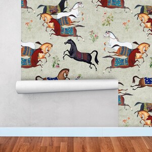 Farm Wallpaper with Horse, Equestrian Decor, Traditional Wall Paper, Ranch Wall Decor