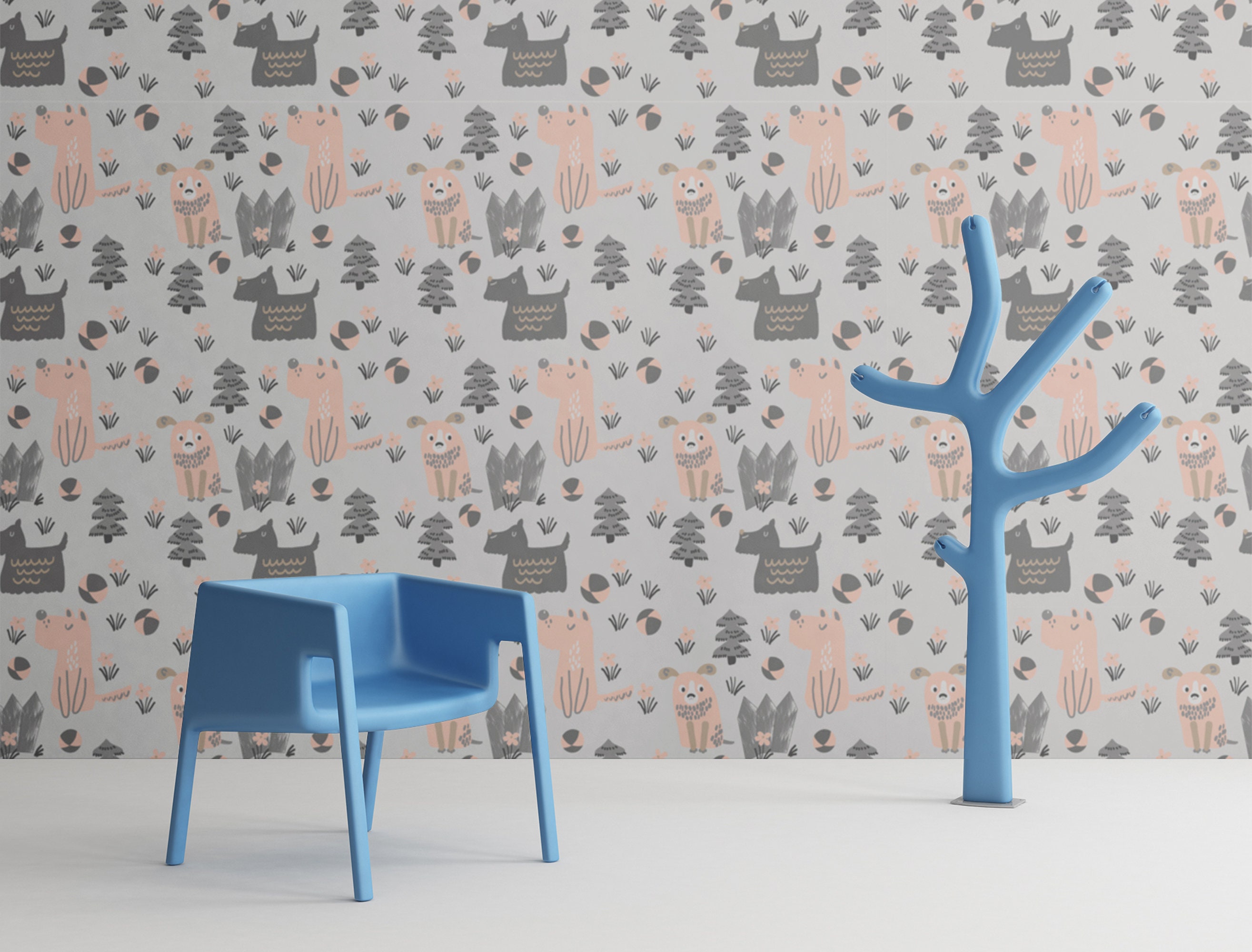Removable Wallpaper with Funny Dogs Peel & Stick Wall Decal Etsy