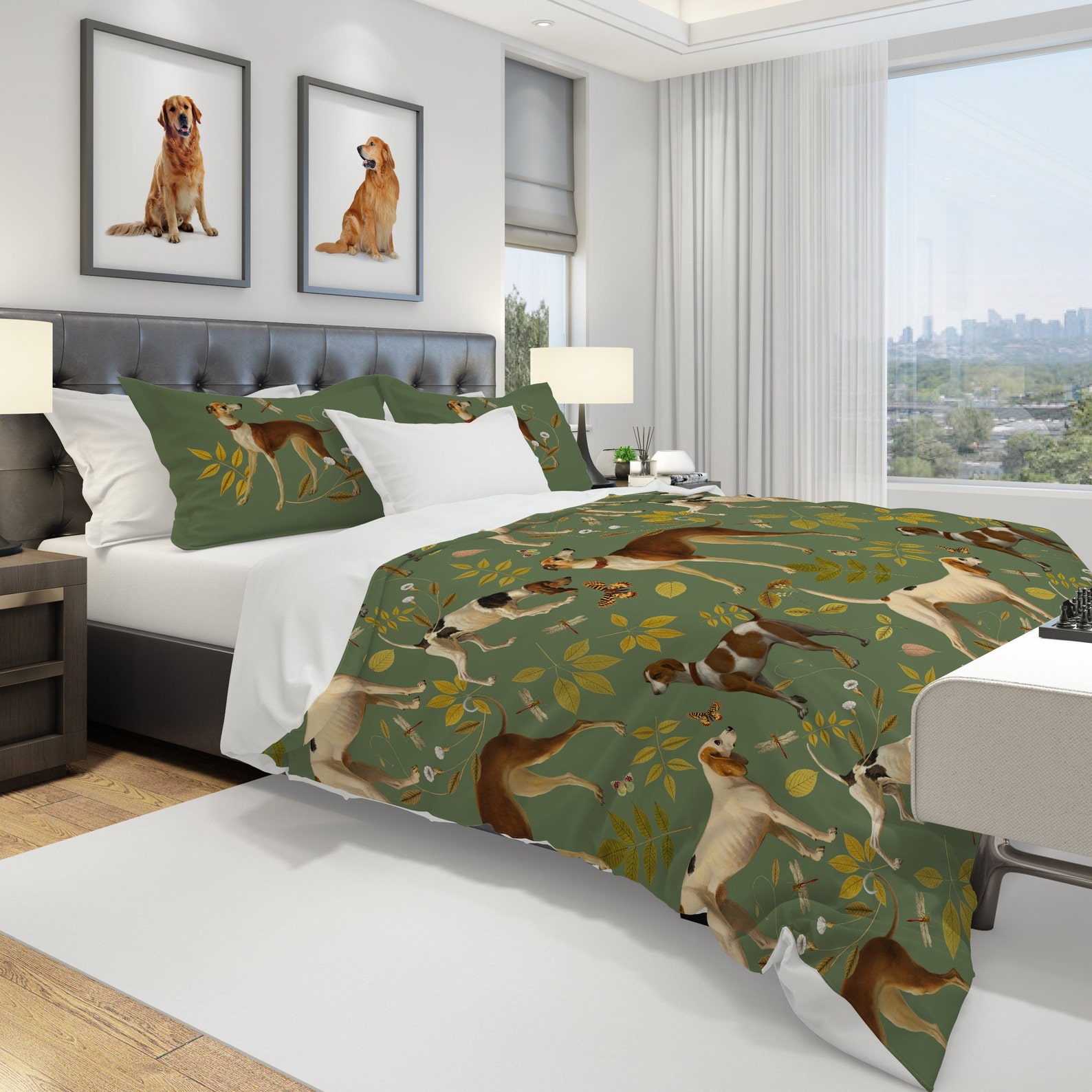 Hunting Dog Comforter Twin Twin XL Queen King Size or Sage Etsy