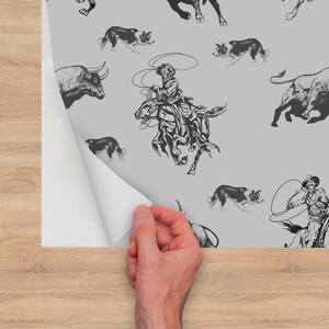 Cowboy Wallpaper, Western Wall Paper With Horses, Southwestern Decor