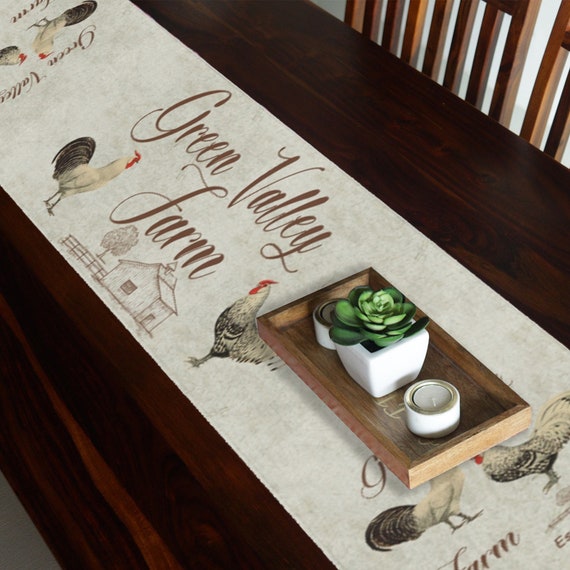 Farm Table Runner Custom Print chicken Table Runner Etsy