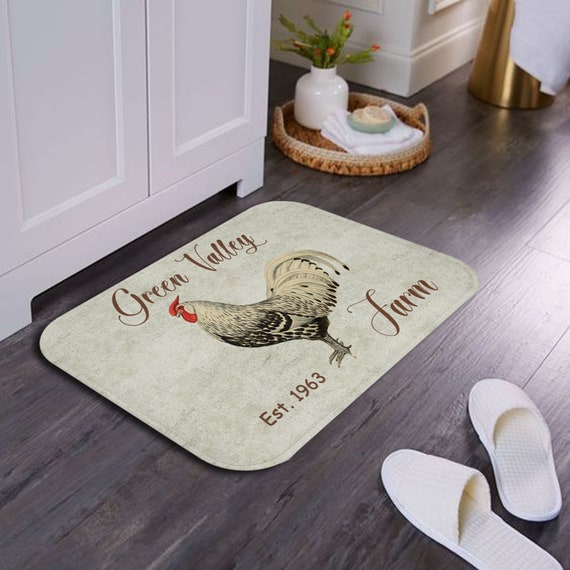 Black Cow Print Bathroom Rug Farmhouse Bathroom Rug Runner Rug Non Slip  Small Bath Mat for Tub, Shower, and Bath Room 16 x 24 inch 